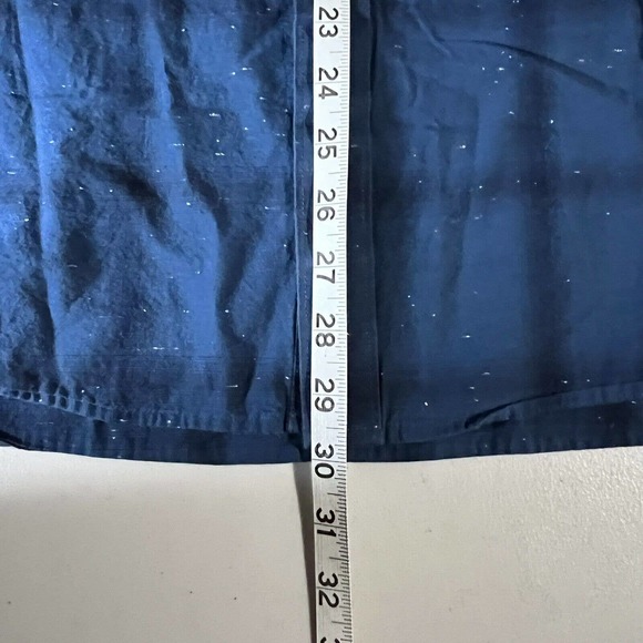 Travis Mathew Mens XL Button Up Shirt Short Sleeve Blue Black Plaid Cotton Blend - Picture 8 of 8